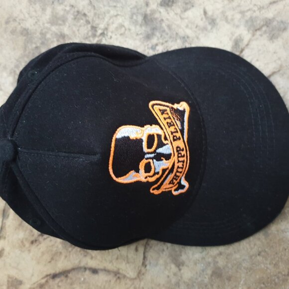 Unisex PHILIPP PLEIN Baseball Cap Hat Black Monogram Hat One Size Strap Back - Picture 2 of 3